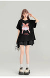 着回し力抜群 ゆったり ファッション感満々 ロング丈 2色半袖Tシャツ＜U-11068＞