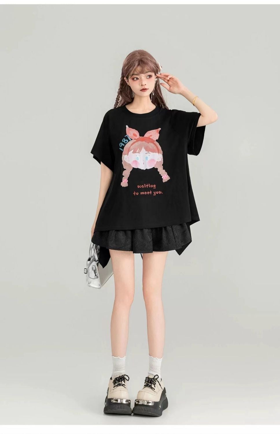 着回し力抜群 ゆったり ファッション感満々 ロング丈 2色半袖Tシャツ＜U-11068＞