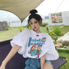キュート プリント ファッション ゆったり 全4色 半袖 Tシャツ＜U-11521＞