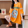 着心地良い レース切り替え リボン プリントTシャツ ゆったり半袖＜U-2889＞