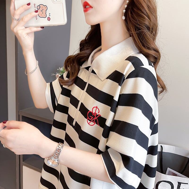 オシャレ度満点 切り替え カジュアル プリント Tシャツ カットソー＜U-3588＞