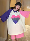 絶対欲しい プリント ロゴ カラーマッチング ゆったり 3色半袖Tシャツ＜U-8383＞