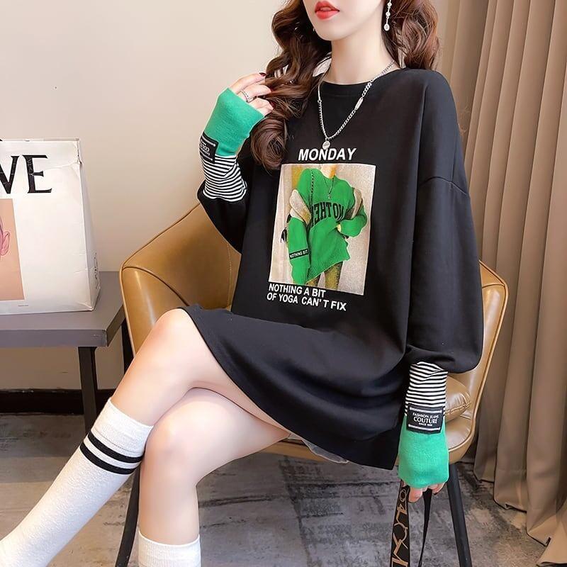 女性力を高める ラウンドネック 着心地抜群 プリント Tシャツ カットソー＜U-2865＞