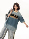 話題沸騰中 絶対流行 売れ筋 早い者勝ち カジュアル デニム 2色選択 Tシャツ<U-11179>