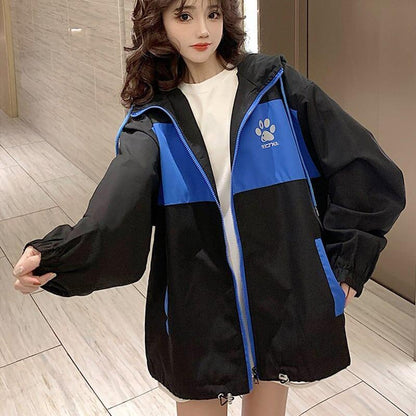 個性的なデザイン プリント 美感いっぱい 長袖 ジャケット ブルゾン＜U-2894＞