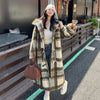 オシャレデザイン プラスベルベット デニム カーディガン<U-10305>