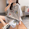 夏に嬉しい機能付き  カジュアル 半袖Ｔシャツⅹパンツセット全2色<U-11282>