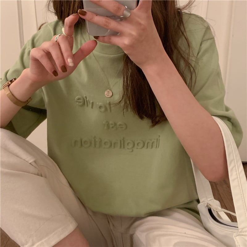 着心地抜群 アルファベット 女性力を高める Tシャツ カットソー＜U-3294＞