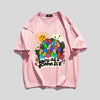 スタイルアップ効果抜群 キュート カジュアル ルーズ プリント全6色 半袖Tシャツ<U-8970>