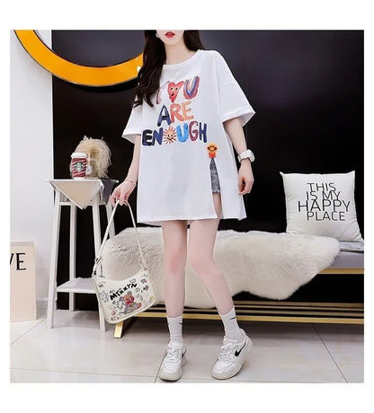 ストリートトレンド韓国風コットン半袖Tシャツ<U-2962>