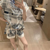 絶対流行 ファッション 早い者勝ち カジュアル 2色選択可 半袖Ｔシャツⅹパンツセット<U-8896>