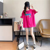 デザイン感 切り替え チャーミング プリント Tシャツ カットソー＜U-3409＞