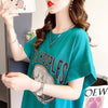 好感度満載 プリント 美感いっぱい Tシャツ カットソー ワンピース＜U-3599＞