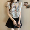 好感度UP カジュアル 大人可愛い プリント 全2色 半袖 Tシャツ＜U-8822＞