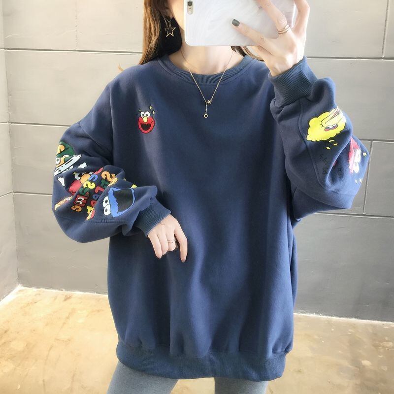 【人気商品再入荷】超人気 キュート ファッション ルーズ 男女兼用 スウェット<U-6837>