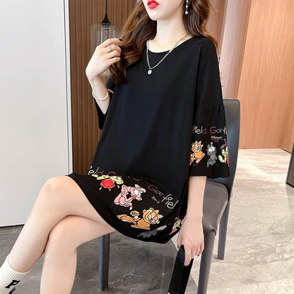 個性的なデザイン 切り替え 一目惚れ プリント Tシャツ カットソー＜U-3620＞