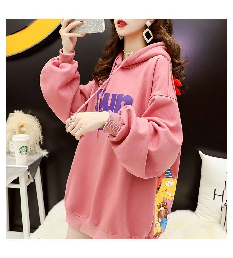 【裹起毛】新商品 少女のような可愛らしい雰囲気のファッション 好感度UP 3色 パーカー <U-10641>