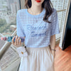 【半額！期間限定！！】大活躍 シフォン 定番シンプル 刺繍 全3色 Tシャツ カットソー ＜U-8601＞