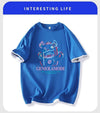 ユニセックスピュアコットン漫画プリント半袖Tシャツ<U-5115>
