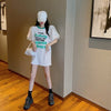 話題沸騰中 パフスリーブ ファッション プリント 全2色 半袖 Tシャツ <U-8662>