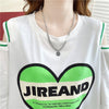 スタイリッシュ 切り替え 一目惚れ プリント Tシャツ カットソー＜U-3521＞