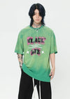 見逃し厳禁 ファッション ストリート系 ヴィンテージ加工 アルファベット プリントTシャツ ＜U-2921＞