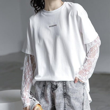 清純甘くて女子力UP 切り替え 美感いっぱい Tシャツ カットソー＜U-3020＞