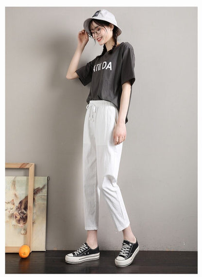 定番シンプル  ファッション ゆったりパンツ<U-6541>