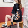 スタイリッシュ 切り替え 一目惚れ プリント Tシャツ カットソー＜U-3584＞