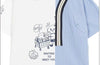 話題沸騰中 キュートストライプ柄 ファッション 切り替え 半袖Tシャツ＜U-8695＞