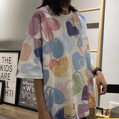 個性的なデザイン プリント 好感度満載 Tシャツ カットソー＜U-3317＞