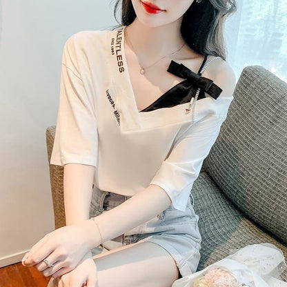 美人度アップ 3色選択可 チャーミング Tシャツ カットソー＜U-3267＞