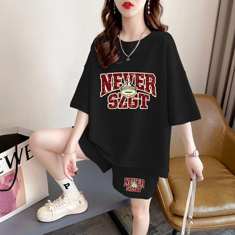 売り切れ必至 プリント カジュアル 半袖Ｔシャツⅹパンツセット全2色 <U-8549>