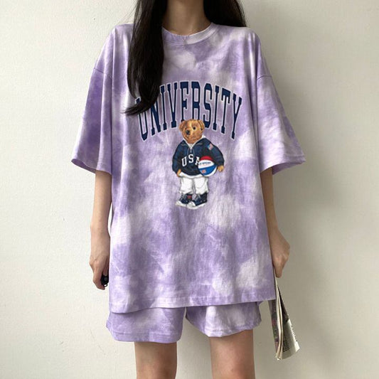 夏に嬉しい機能付き 全5色 軽くて涼しくて可愛い！ 半袖 Tシャツ ショートパンツ セットアップ ＜U-9269＞