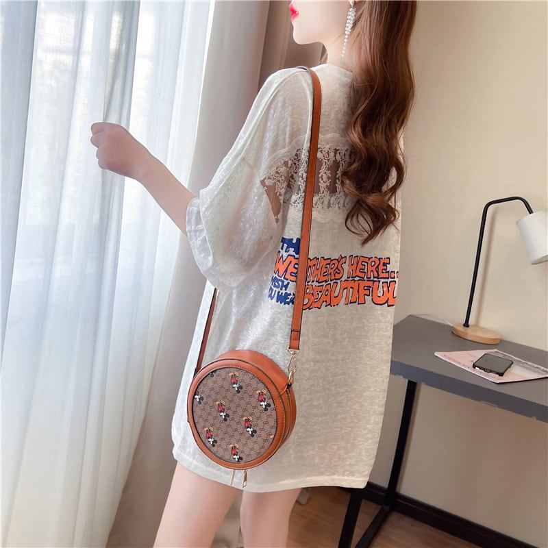 好感度満載 切り替え 美感いっぱい プリント Tシャツ カットソー＜U-3548＞