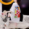 スタイリッシュ 切り替え 一目惚れ プリント Tシャツ カットソー＜U-3531＞
