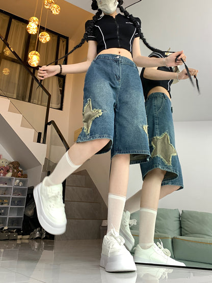 絶対流行 デニム ゆったり感アップ個性派 ハイウエスト パンツ ボトムス＜U-8657＞