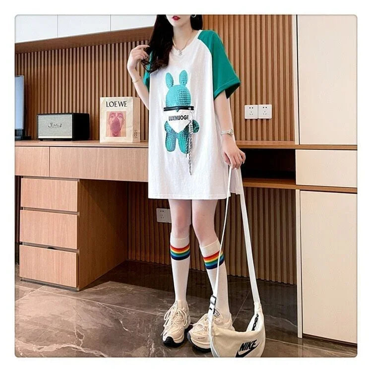 コットンパーソナライズジッパー大ポケットスリット半袖Tシャツ<U-2884>