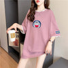 韓国系 ドロップショルダー 刺? レイヤードTシャツ ゆったり半袖 ＜U-3053＞