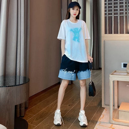 数量限定 ファッション 個性派 半袖Ｔシャツⅹパンツセット全4色<U-8783>