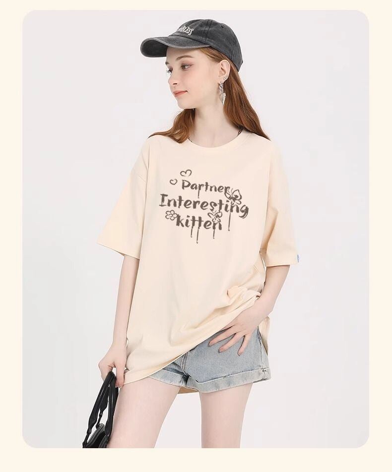 おすすめ 感満々 柔らかくて優しい印象 タイルアップ プリント 4色選択 半袖Tシャツ＜U-9317＞