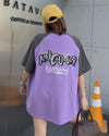 おすすめ アルファベット 個性派 プリントTシャツ ゆったり半袖＜U-8114＞
