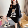 【秋の初めの割引！！】美人度アップ トップス ウサギちゃん 二色 長袖Tシャツ ＜U-4007＞