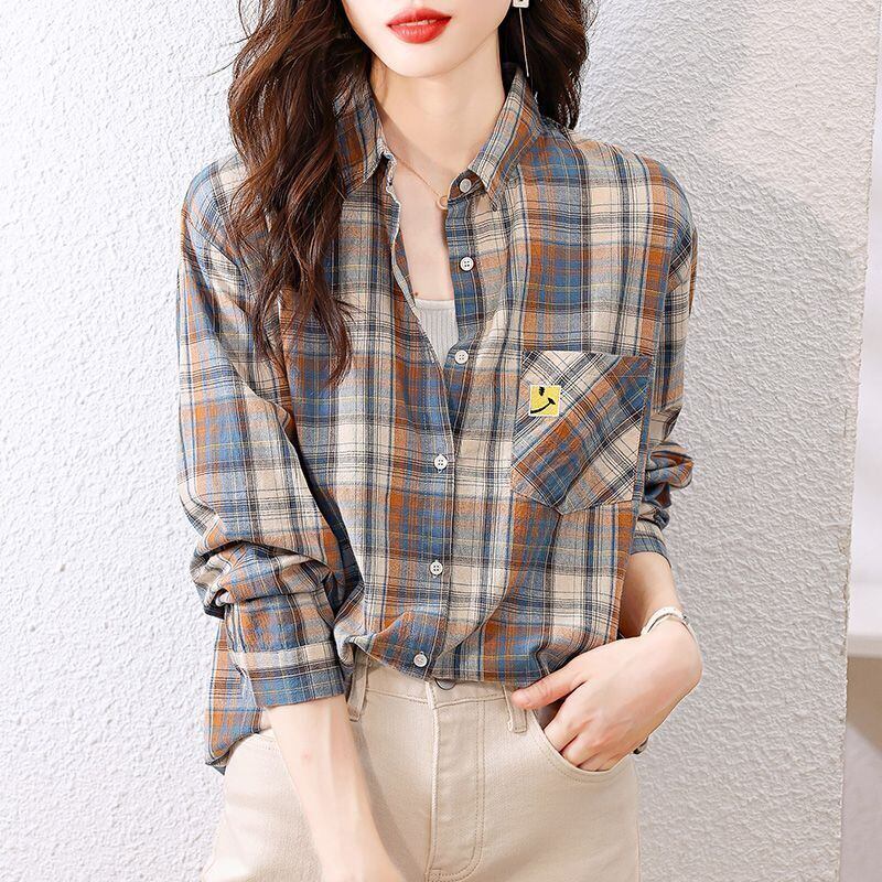 超人気 オシャレ 都市ファッショ デザイン チェック柄 切り替え Tシャツ ＜U-9514＞