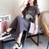 好感度満載 プリント 美感いっぱい Tシャツ カットソー ワンピース＜U-3599＞