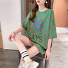 カジュアル 切り替え オシャレ度満点 プリント Tシャツ カットソー＜U-3411＞