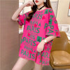 個性的なデザイン プリント お値段以上 Tシャツ カットソー ワンピース＜U-3302＞