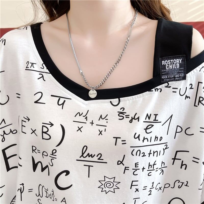 着心地抜群 切り替え 女性力を高める プリント Tシャツ カットソー＜U-3572＞