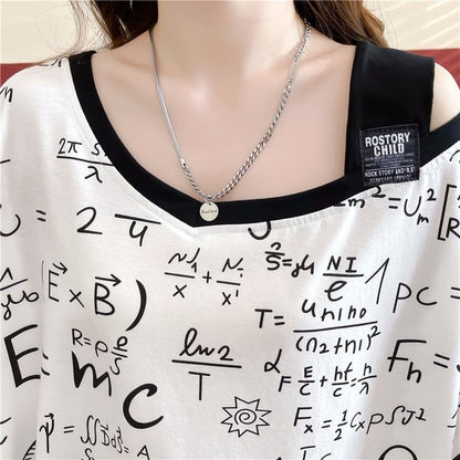 着心地抜群 切り替え 女性力を高める プリント Tシャツ カットソー＜U-3572＞