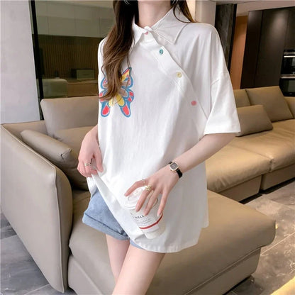 個性的なデザイン プリント 一目惚れ Tシャツ カットソー＜U-3044＞